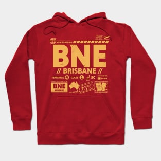 Vintage Brisbane BNE Airport Code Travel Day Retro Travel Tag Australia Hoodie